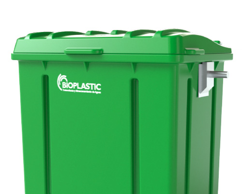 Contenedor de basura verde 660 litros