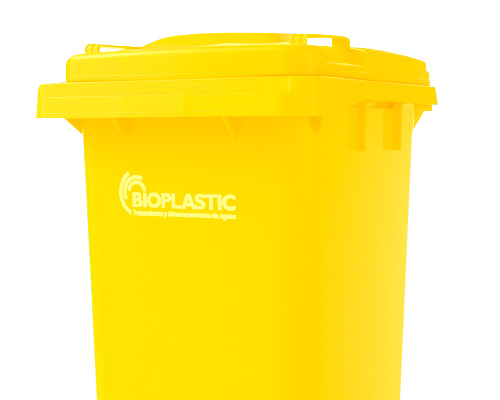 Contenedor de basura amarillo  120 litros. 