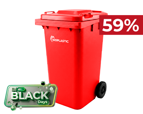 Contenedor de basura rojo 240 litros