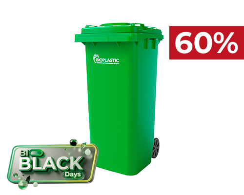 Contenedor de basura verde  120 litros