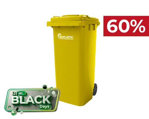 Contenedor de basura amarillo  120 litros. 