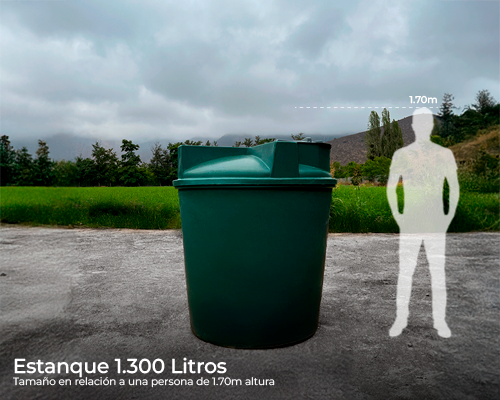 Estanque 1300 lts + kit bomba 0,5 hp