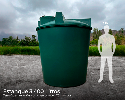 Estanque 3400 lts + kit bomba 1 hp