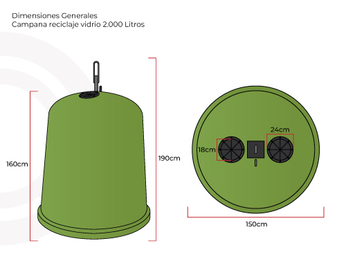 Campana reciclaje vidrio