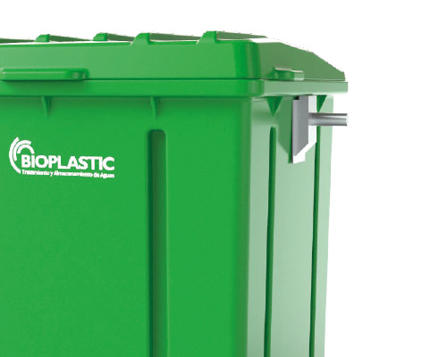 Contenedor de basura verde  1100 litros