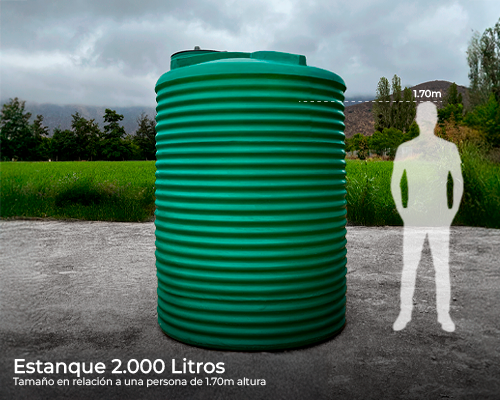Estanque vertical reforzado 2000 lts