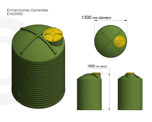 Estanque vertical estandar 2000 lts