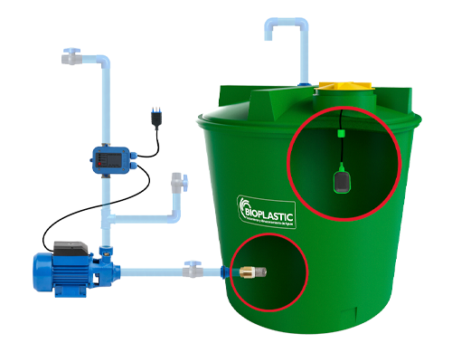 Estanque 2400 lts + kit bomba 0,5 hp