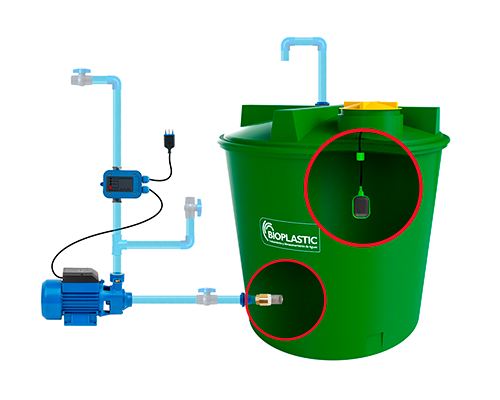 Estanque 5400 lts + kit bomba 0,5 hp