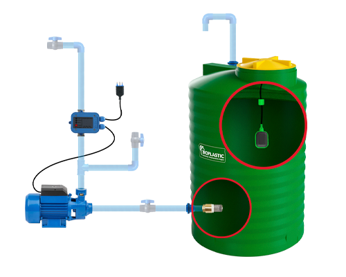 Estanque 1000 lts + kit bomba 0.5 hp