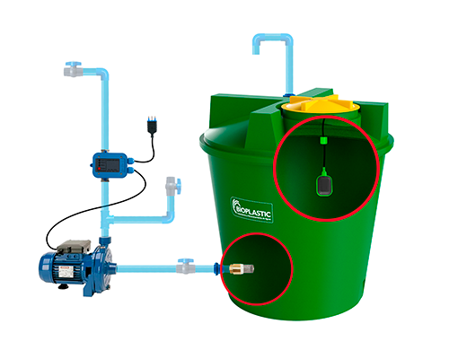 Estanque 3400 lts + kit bomba 1 hp