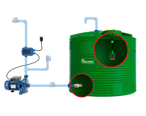 Estanque  10000 lts + kit bomba 1hp 