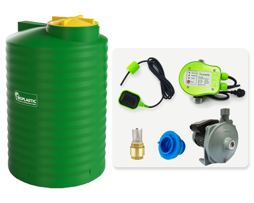 Combo estanque vertical 1000 lts + kit bomba 2 hp fabricacion  italiana
