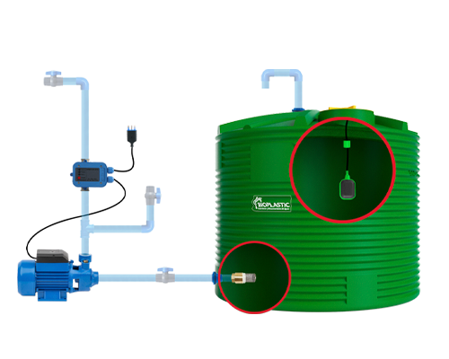 Estanque 10000 lts + kit bomba 0,5 hp