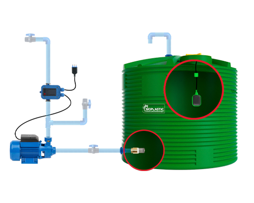 Estanque 10000 lts + kit bomba 0,5 hp