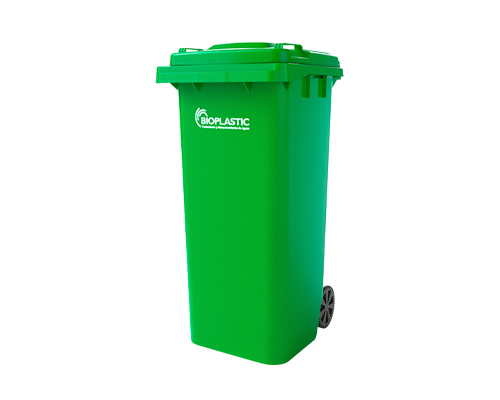 Contenedor de basura verde  120 litros